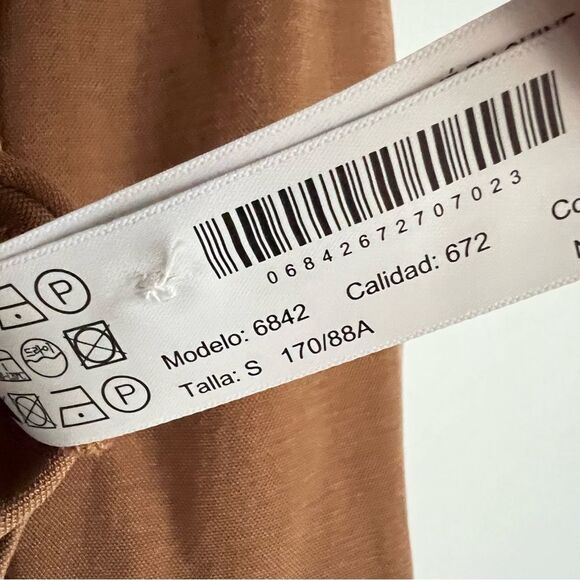 Massimo Dutti Tan Camel Buttondown Size Small - Picture 4 of 5